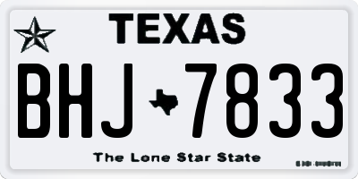 TX license plate BHJ7833