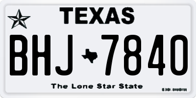 TX license plate BHJ7840