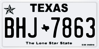 TX license plate BHJ7863