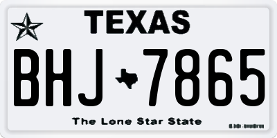 TX license plate BHJ7865