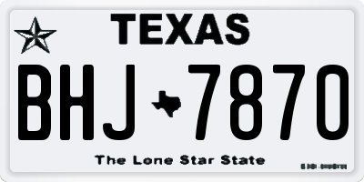 TX license plate BHJ7870
