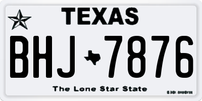 TX license plate BHJ7876