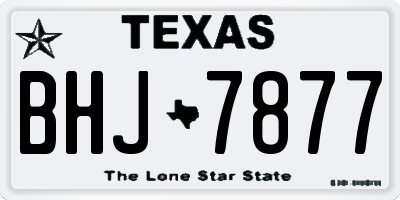 TX license plate BHJ7877