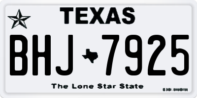 TX license plate BHJ7925