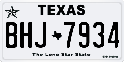 TX license plate BHJ7934