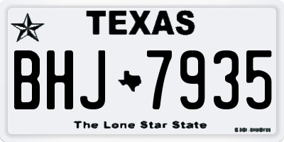 TX license plate BHJ7935