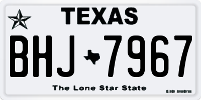 TX license plate BHJ7967