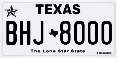 TX license plate BHJ8000