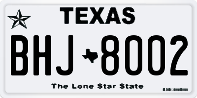 TX license plate BHJ8002