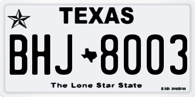 TX license plate BHJ8003