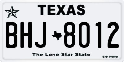 TX license plate BHJ8012