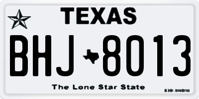 TX license plate BHJ8013