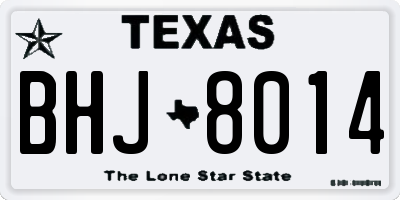 TX license plate BHJ8014