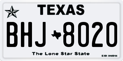 TX license plate BHJ8020