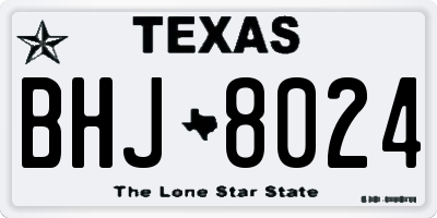 TX license plate BHJ8024
