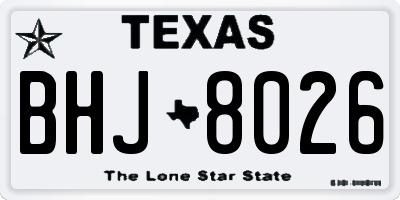 TX license plate BHJ8026