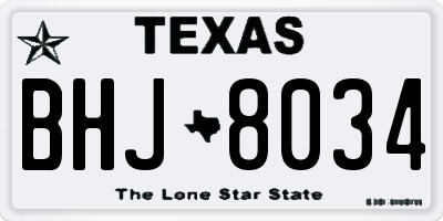 TX license plate BHJ8034