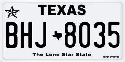 TX license plate BHJ8035