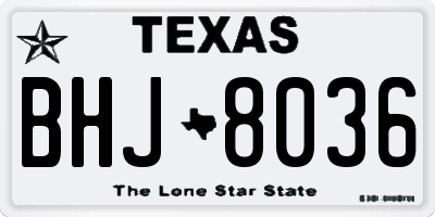 TX license plate BHJ8036
