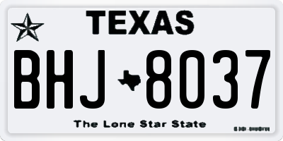 TX license plate BHJ8037