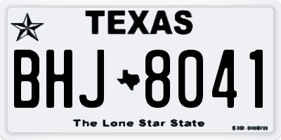 TX license plate BHJ8041
