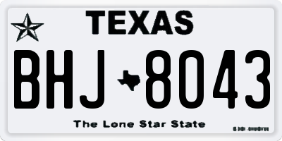 TX license plate BHJ8043