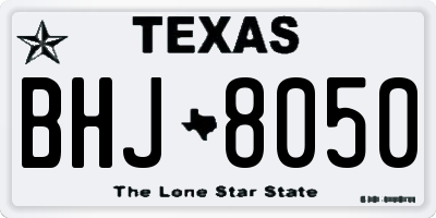 TX license plate BHJ8050