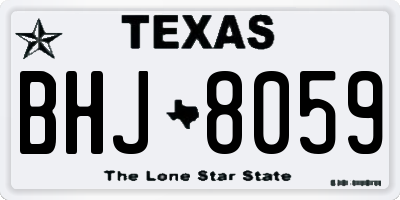 TX license plate BHJ8059