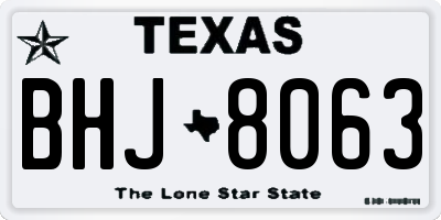 TX license plate BHJ8063