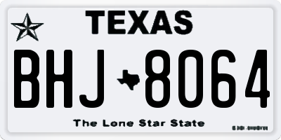 TX license plate BHJ8064