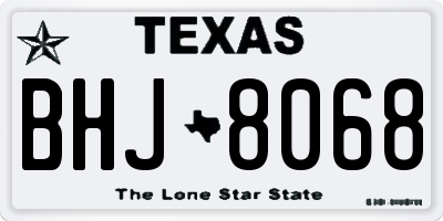 TX license plate BHJ8068