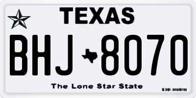 TX license plate BHJ8070