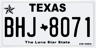 TX license plate BHJ8071