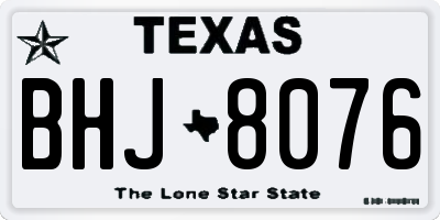 TX license plate BHJ8076