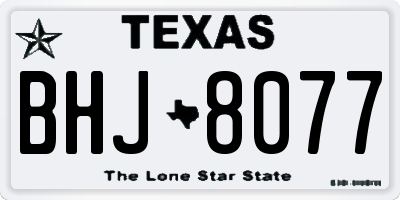 TX license plate BHJ8077