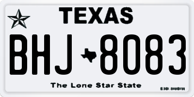 TX license plate BHJ8083