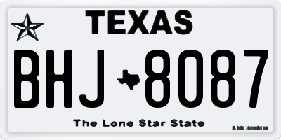 TX license plate BHJ8087