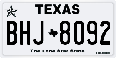 TX license plate BHJ8092