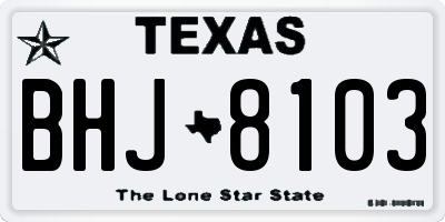 TX license plate BHJ8103