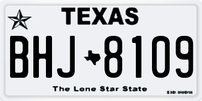 TX license plate BHJ8109