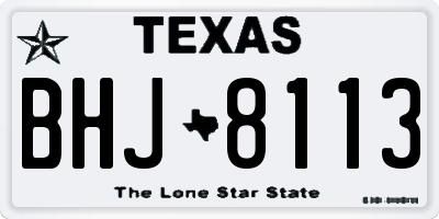 TX license plate BHJ8113