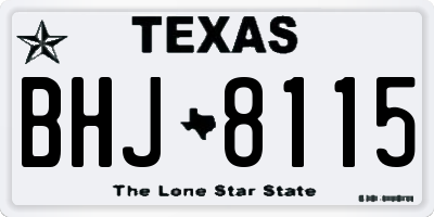 TX license plate BHJ8115