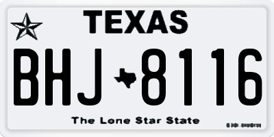 TX license plate BHJ8116