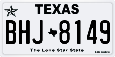 TX license plate BHJ8149