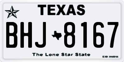 TX license plate BHJ8167