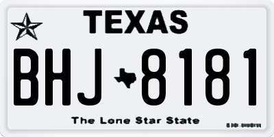 TX license plate BHJ8181