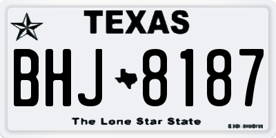 TX license plate BHJ8187