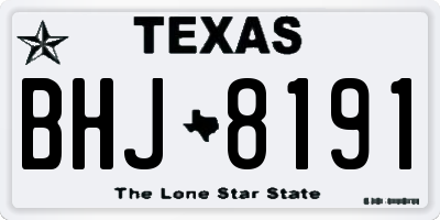 TX license plate BHJ8191