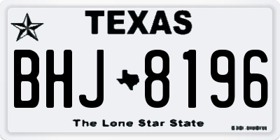 TX license plate BHJ8196