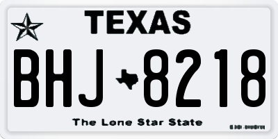 TX license plate BHJ8218